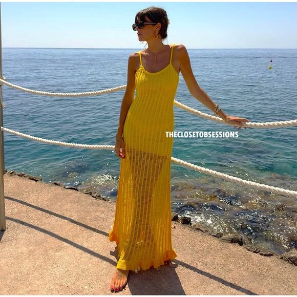 MANGO X SIMON MILLER BLOGGER FAVE!!! Long Dress with Ruffled Hem NWT - Picture 6 of 16